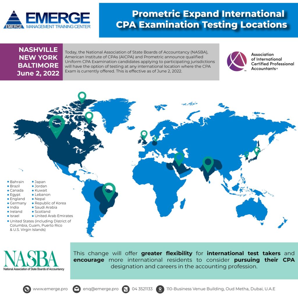 NASBA, AICPA, Prometric Expand International CPA Examination Testing