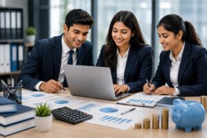 College students studying accounting and finance for CMA USA career preparation in Dubai