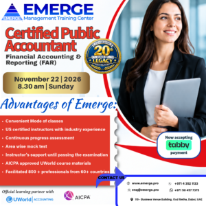 CPA USA FAR new batch starting November 22, 2026 at Emerge Dubai